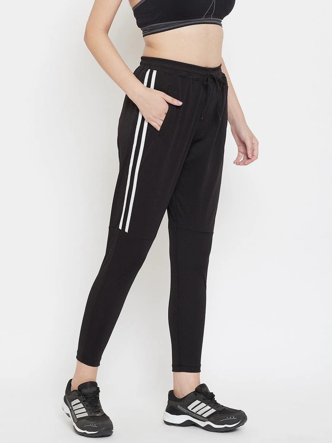 Women black track pants