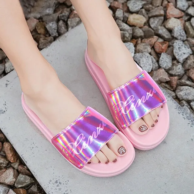 Women luxury Rhinestone Diamond Slides Slippers Shoes