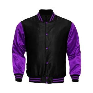 Women Satin Jacket Black/Purple