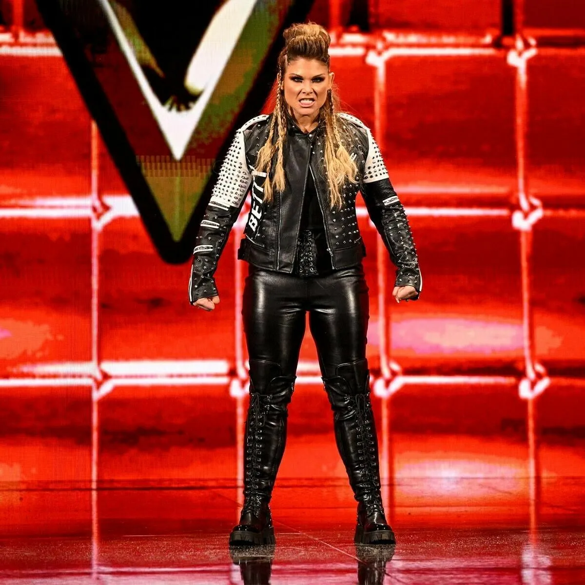 WWE Beth Phoenix Rockstar AWE Studded Leather jacket