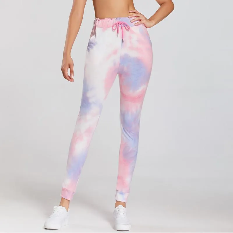 Yoga Tie Elasticity Loose Fit Casual Straight Sports Fitness Tie-Dye Running Sports Leggings