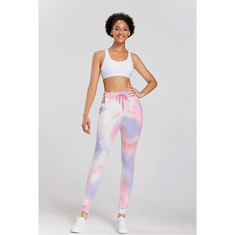 Yoga Tie Elasticity Loose Fit Casual Straight Sports Fitness Tie-Dye Running Sports Leggings