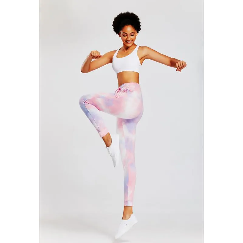 Yoga Tie Elasticity Loose Fit Casual Straight Sports Fitness Tie-Dye Running Sports Leggings