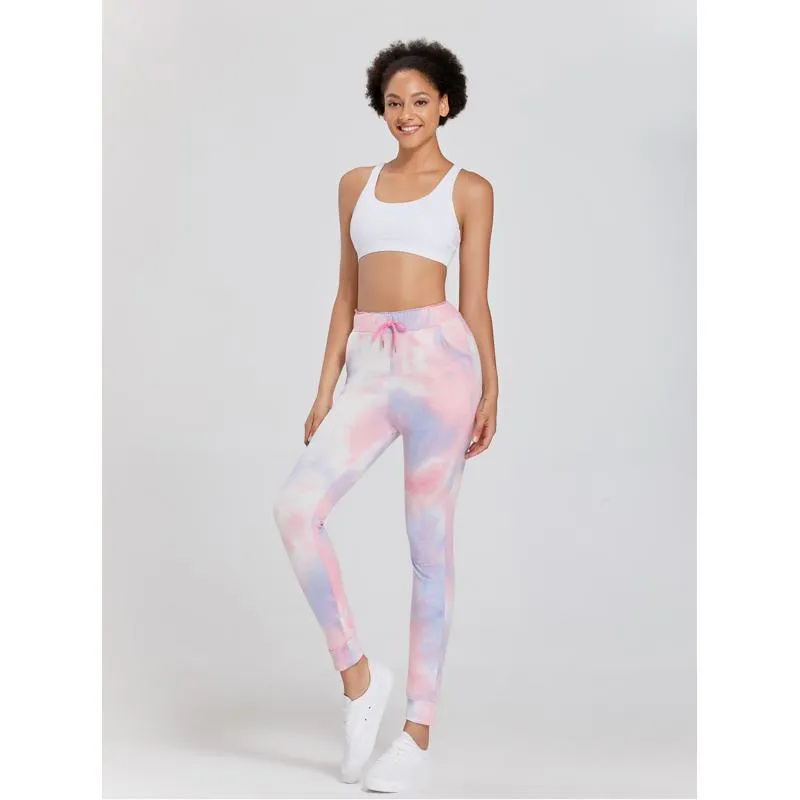 Yoga Tie Elasticity Loose Fit Casual Straight Sports Fitness Tie-Dye Running Sports Leggings