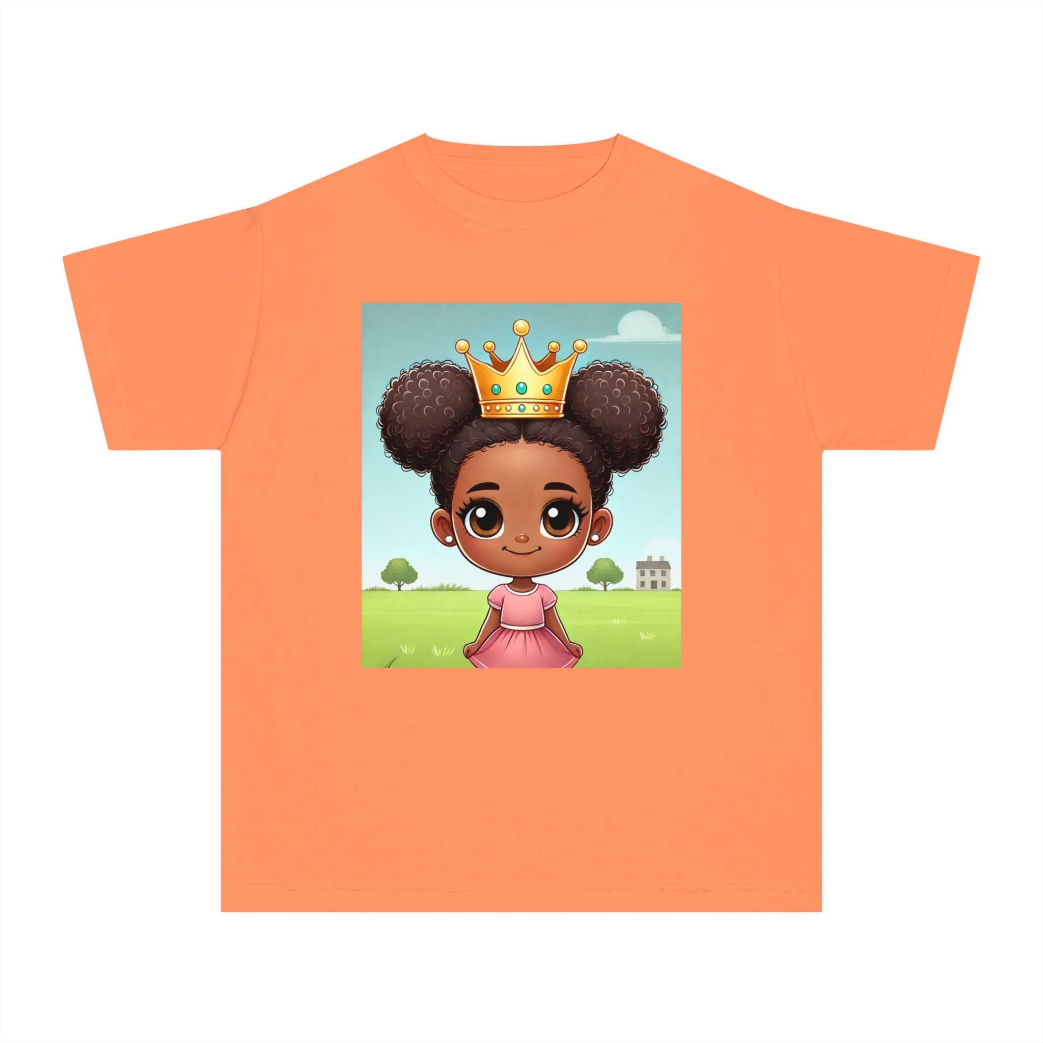 Youth - Young Amazing Queen Midweight T-Shirt (African American / Black Girl)