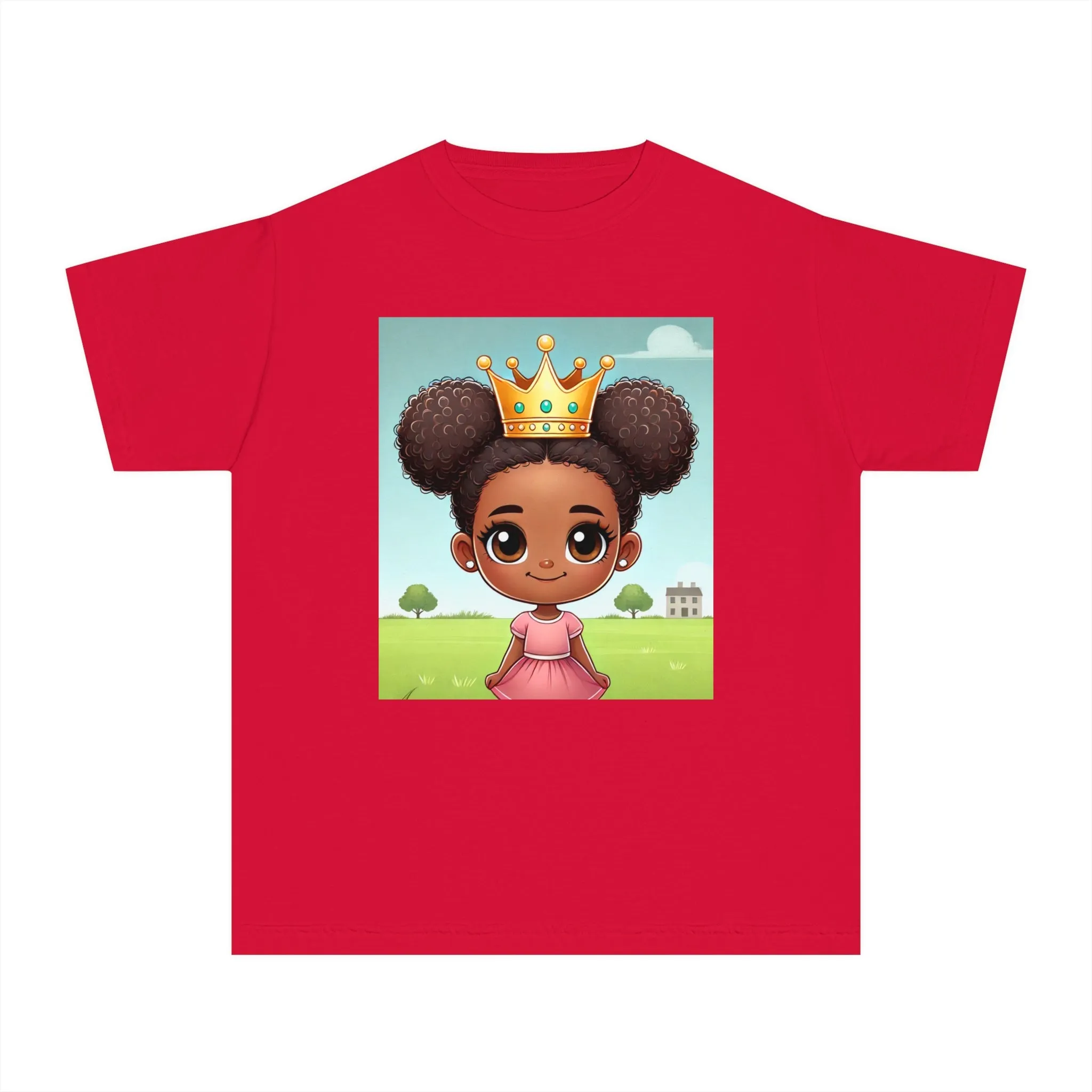 Youth - Young Amazing Queen Midweight T-Shirt (African American / Black Girl)