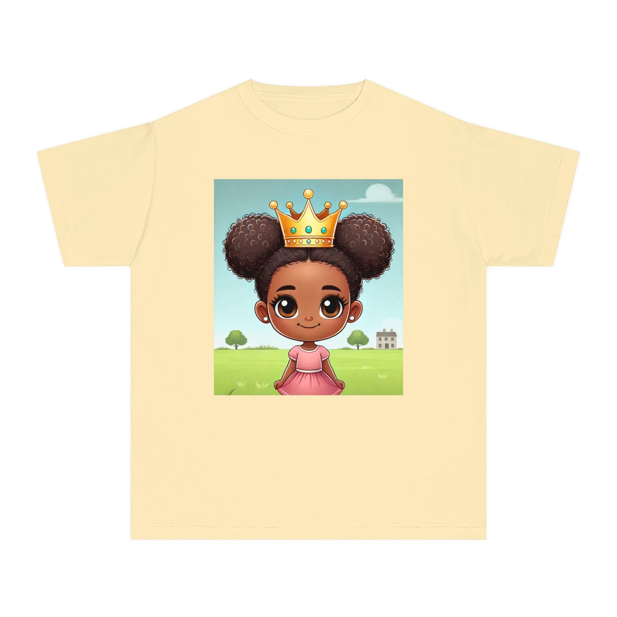 Youth - Young Amazing Queen Midweight T-Shirt (African American / Black Girl)