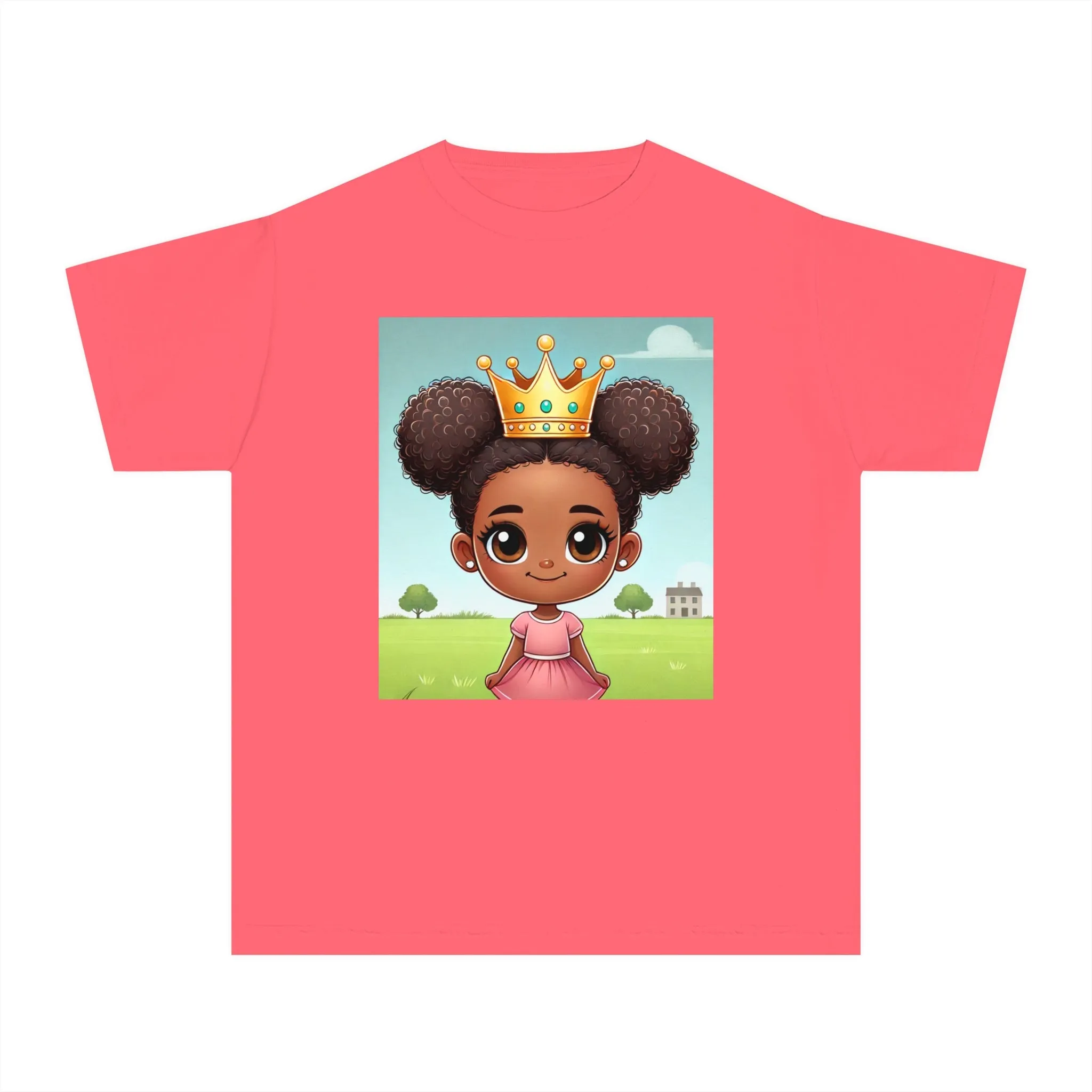 Youth - Young Amazing Queen Midweight T-Shirt (African American / Black Girl)