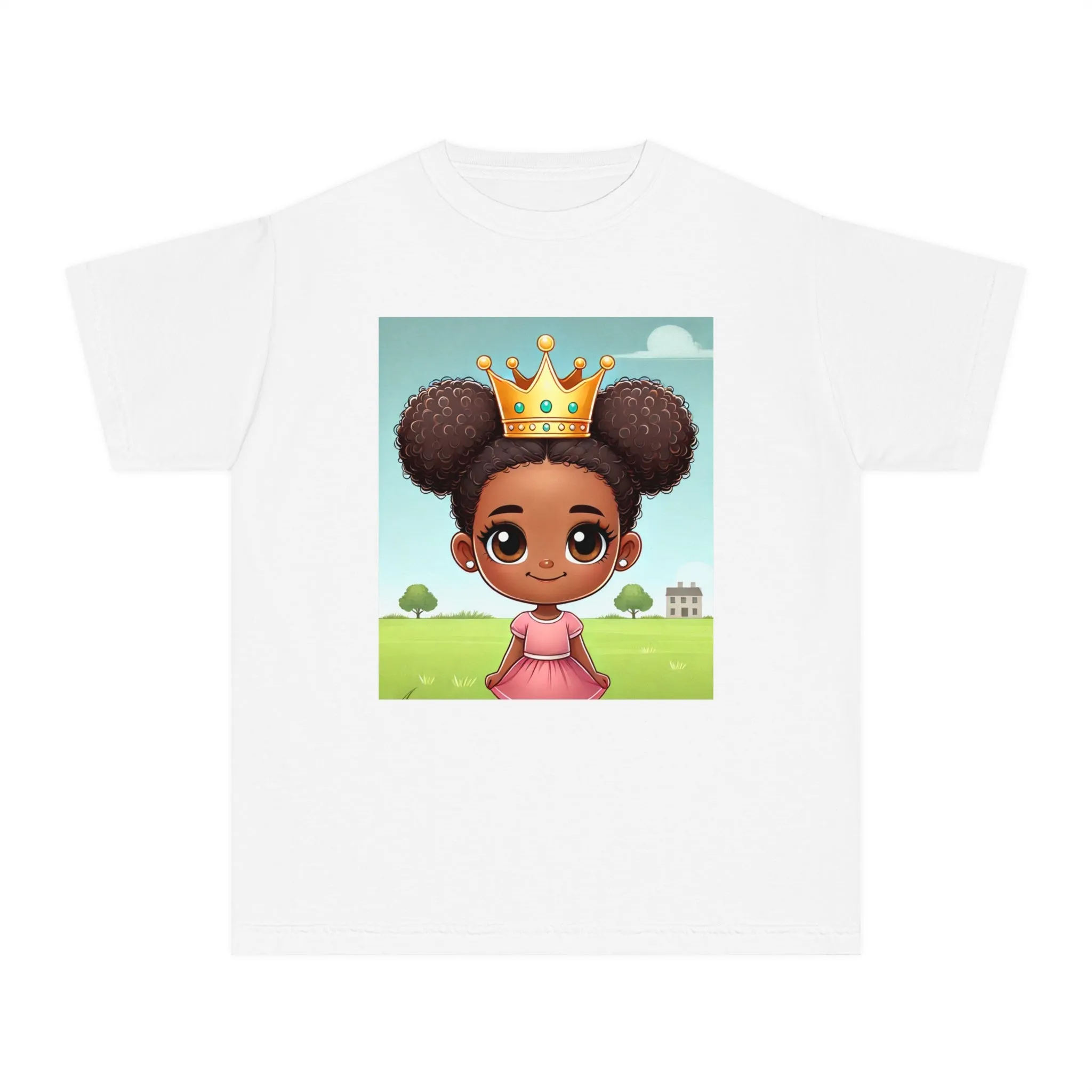 Youth - Young Amazing Queen Midweight T-Shirt (African American / Black Girl)