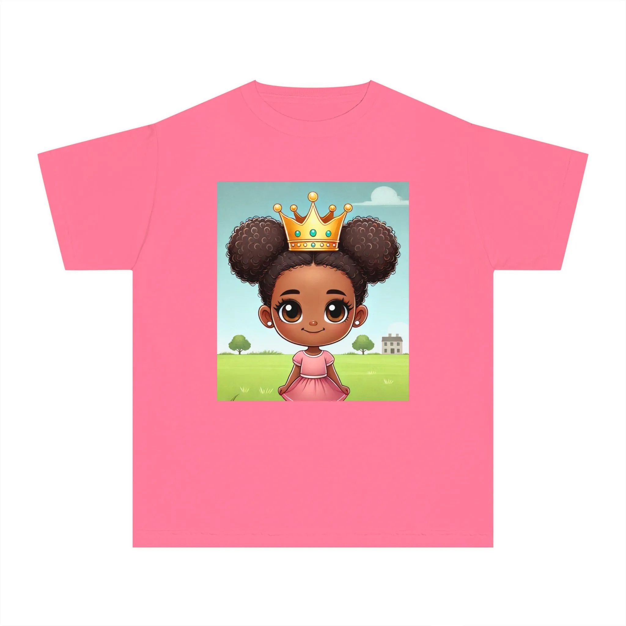 Youth - Young Amazing Queen Midweight T-Shirt (African American / Black Girl)